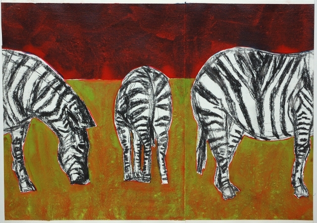 Skadi_Engeln_Malerei_Ein_Sonntag_im_Zoologischen_Garten_Zebras_2_42x59_2008