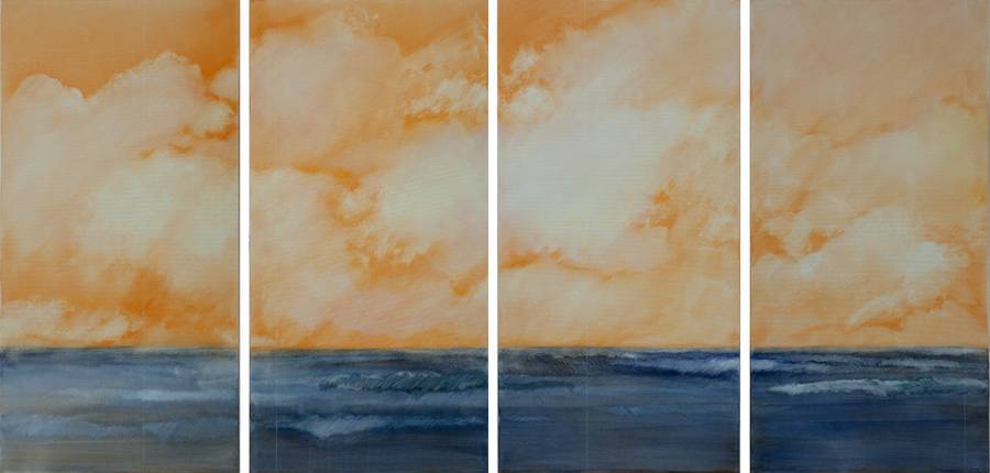 Skadi_Engeln_Malerei_Himmel_und_Meer_orange_blau_100x200_Quatrichon_2013