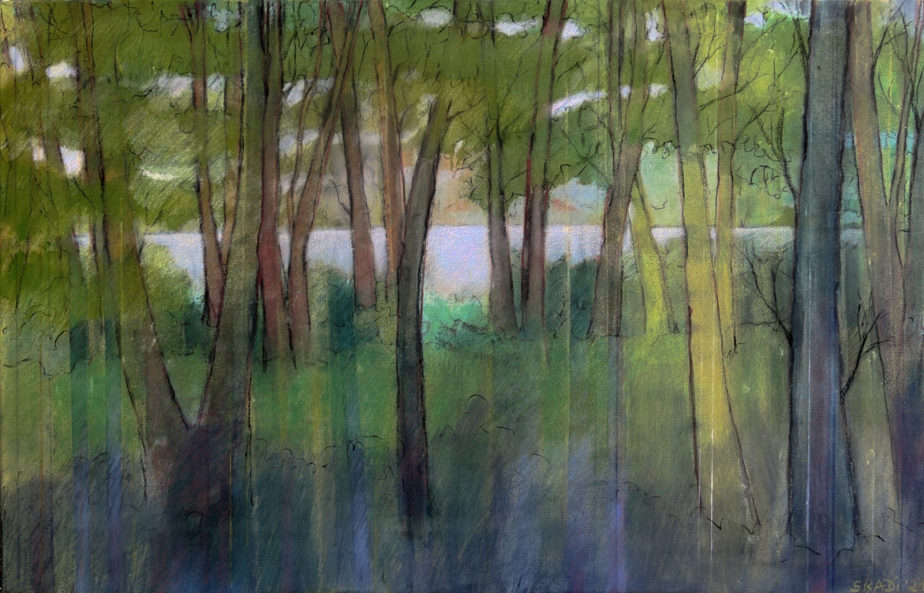 Skadi_Engeln_Malerei_Muehlenbecker_See_70x110cm_Tempera_Kohle_Kreiden_Leinwand_2021_2000