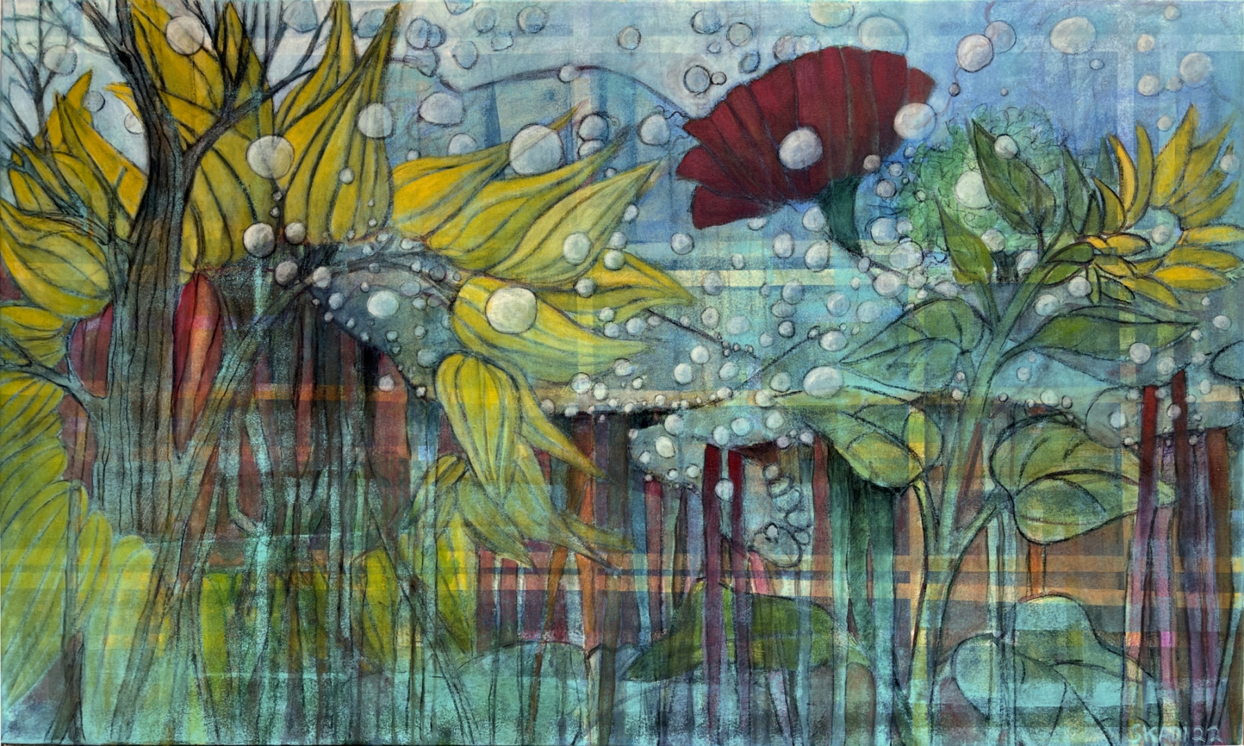 Skadi_Engeln_Unter_wasser_2_90x150cm_Malerei_Tempera_Kohle_Kreiden_Leinwand_2022_2000